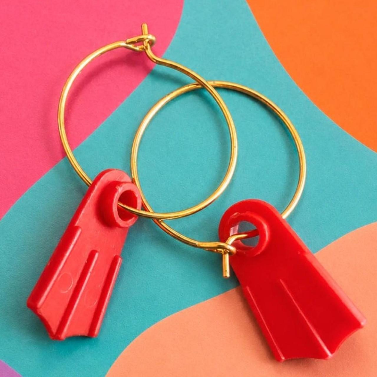 LEGO Flipper Earrings Red