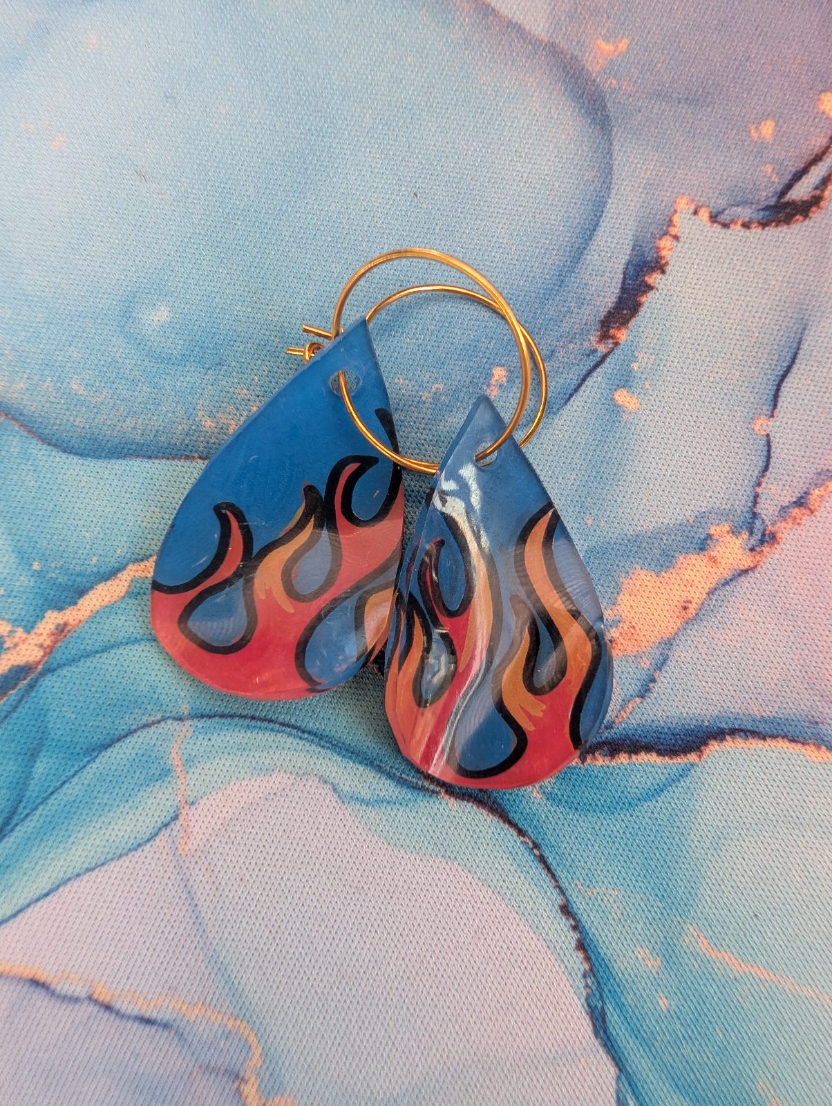 Handmade Statement Earrings Flames