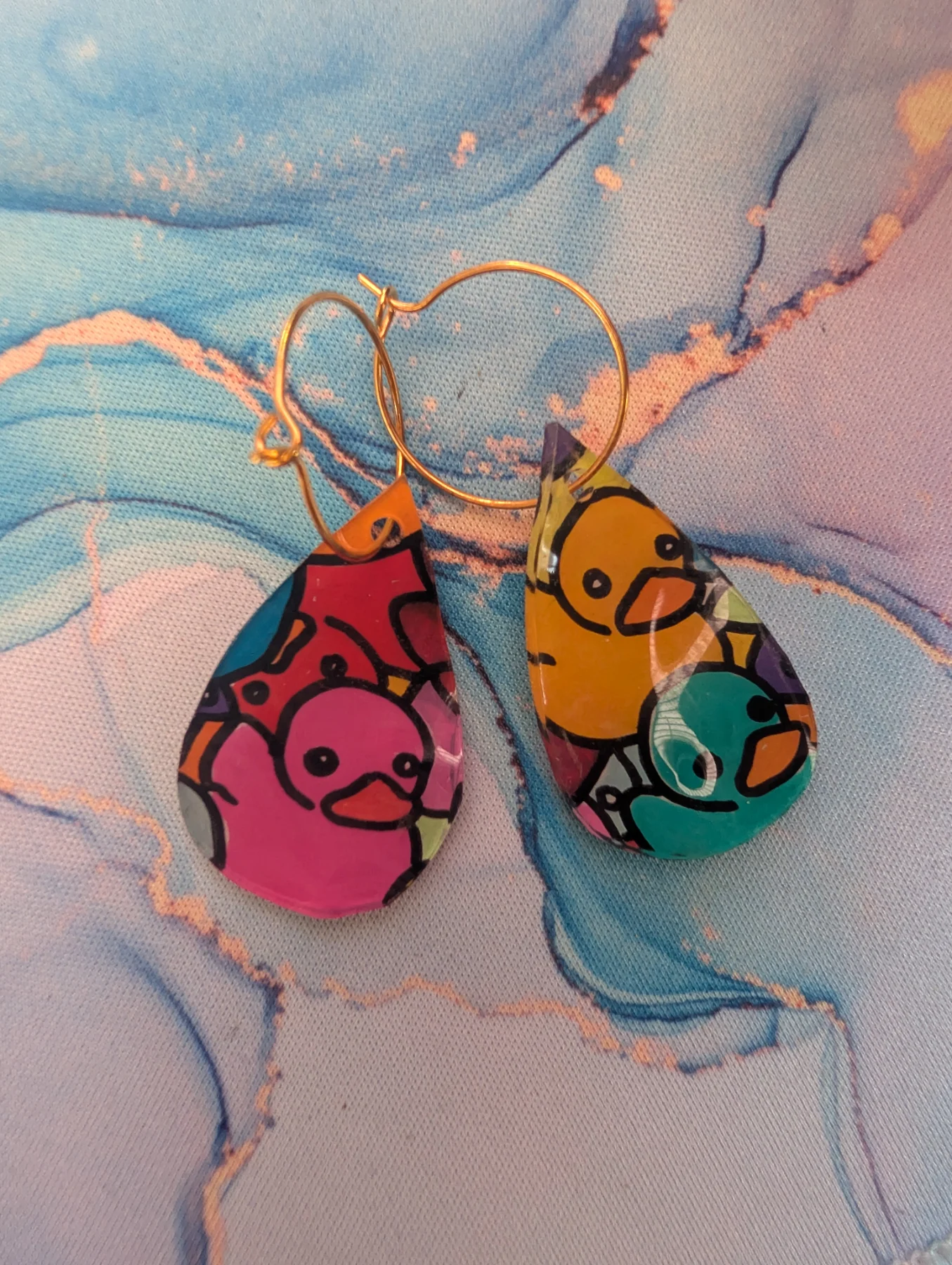 Handmade Statement Earrings Multi Duck