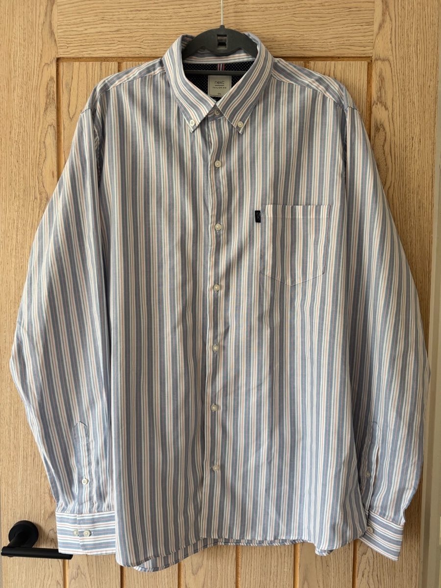 Next men’s long sleeve striped shirt - slim fit XXL