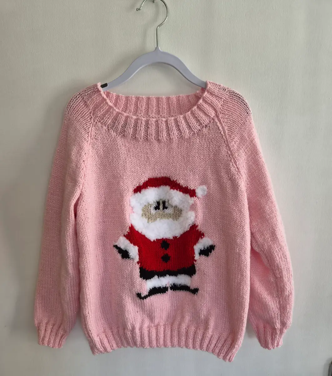 Festive hand knitted jumper Age 5 years