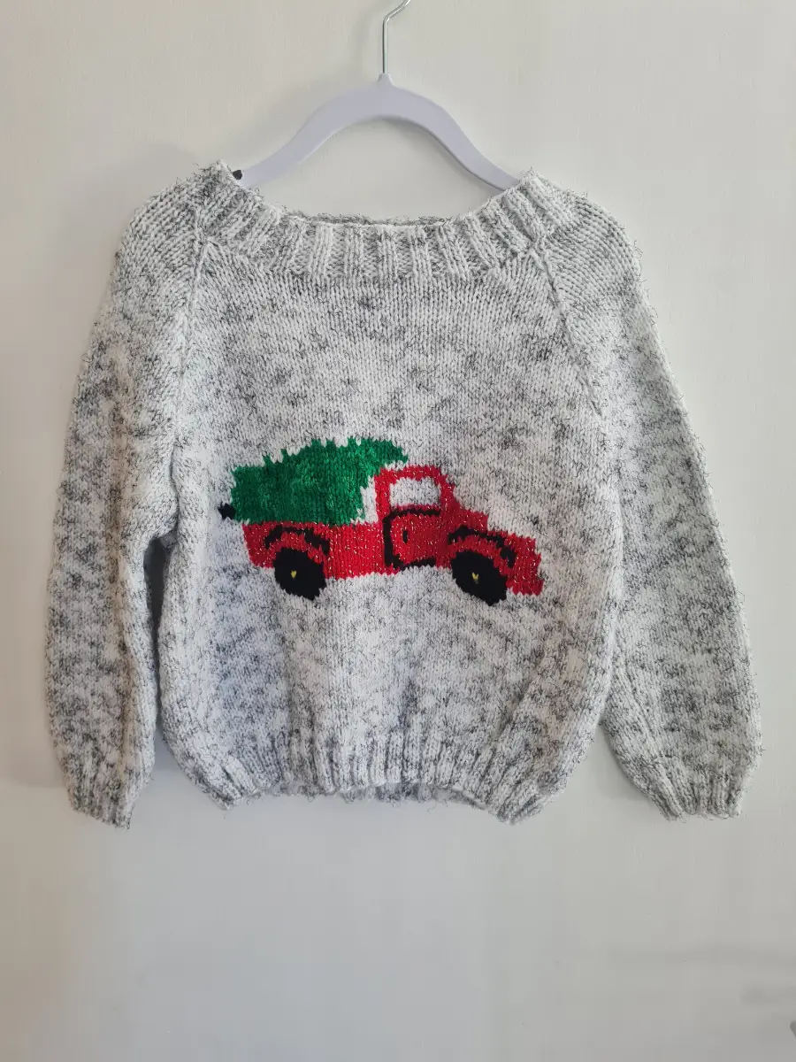 Hand knitted Christmas jumper Age 3 years