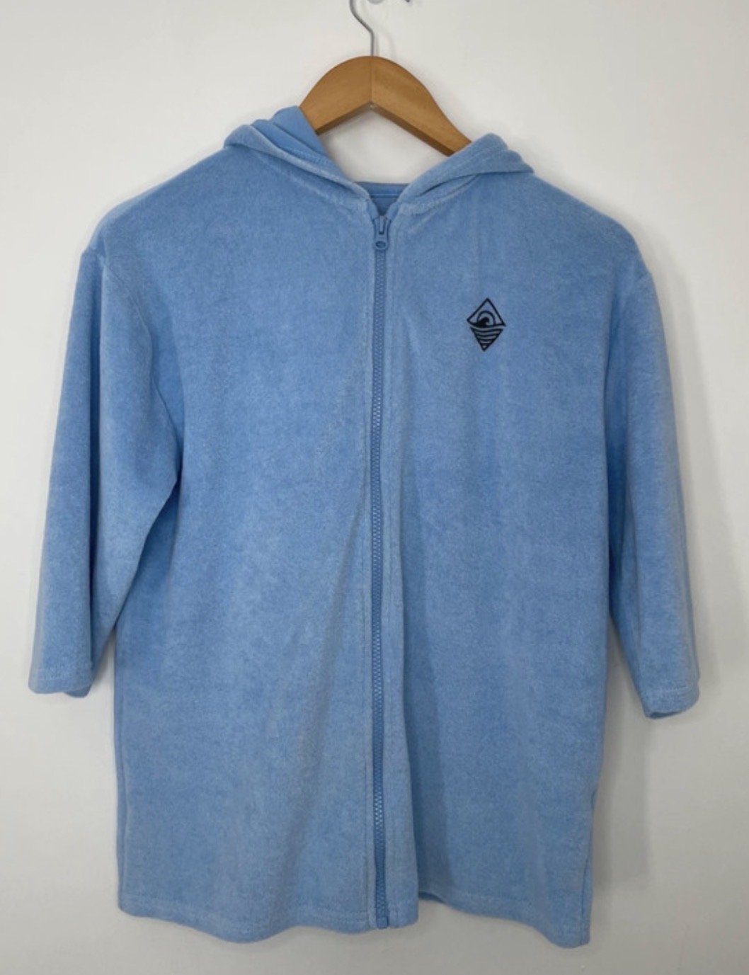 Primark XS Blue Towelling Zip‑Up Hoodie “Take Me To The Ocean” Beach Cover‑Up