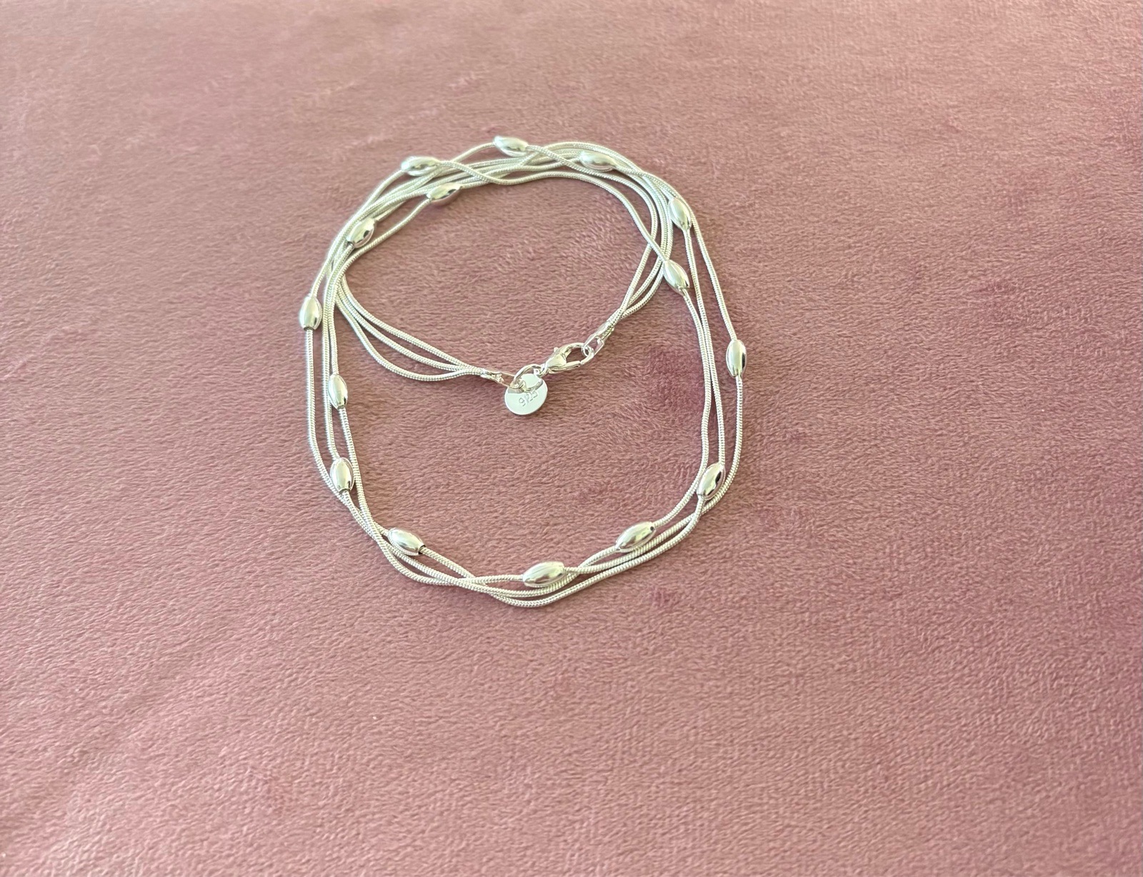 Silver Triple Chain Necklace