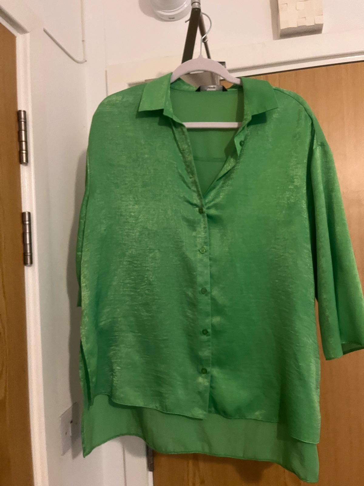 Ladies green oversized blouse shirt