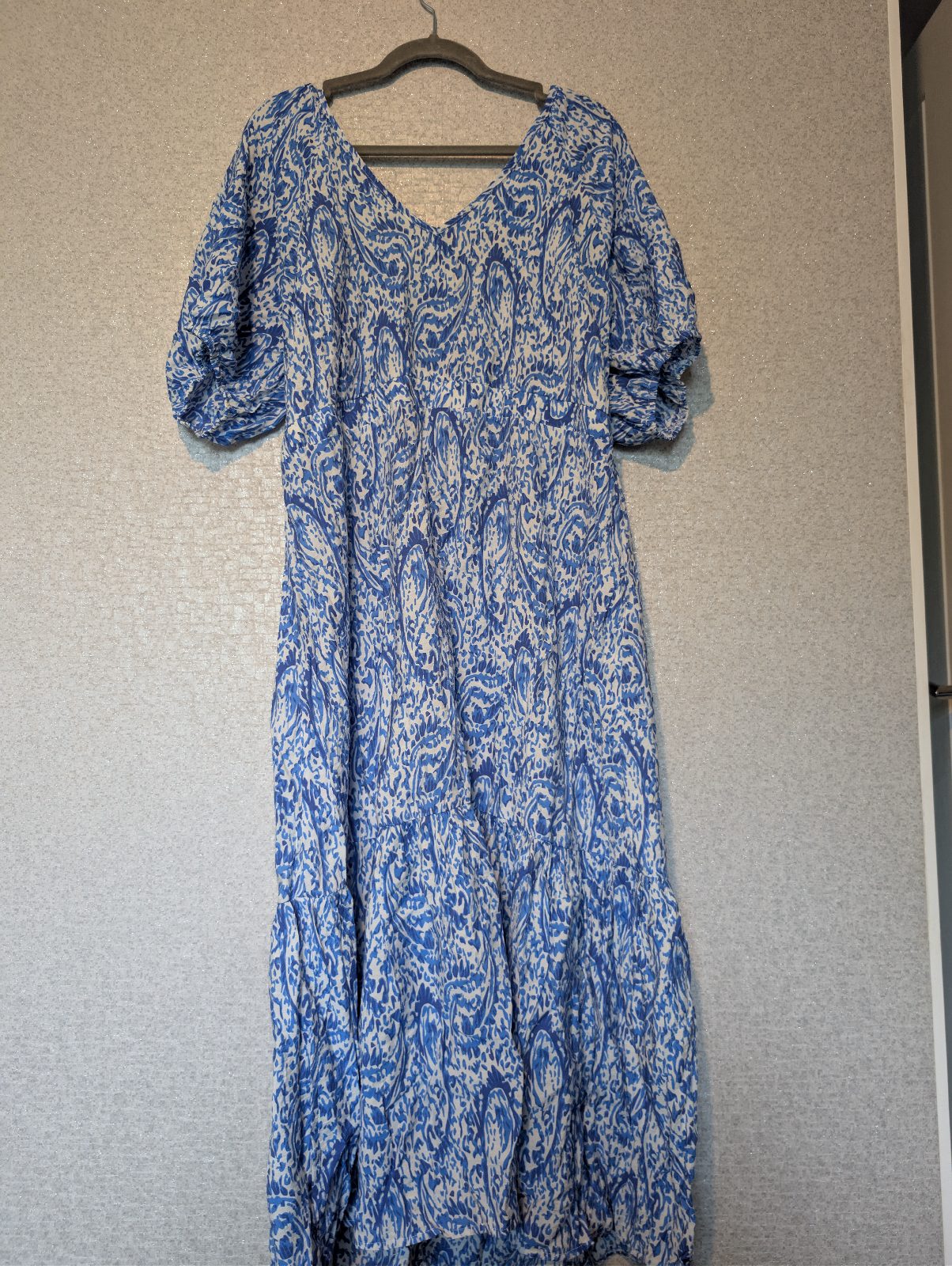 George blue and white midi dress