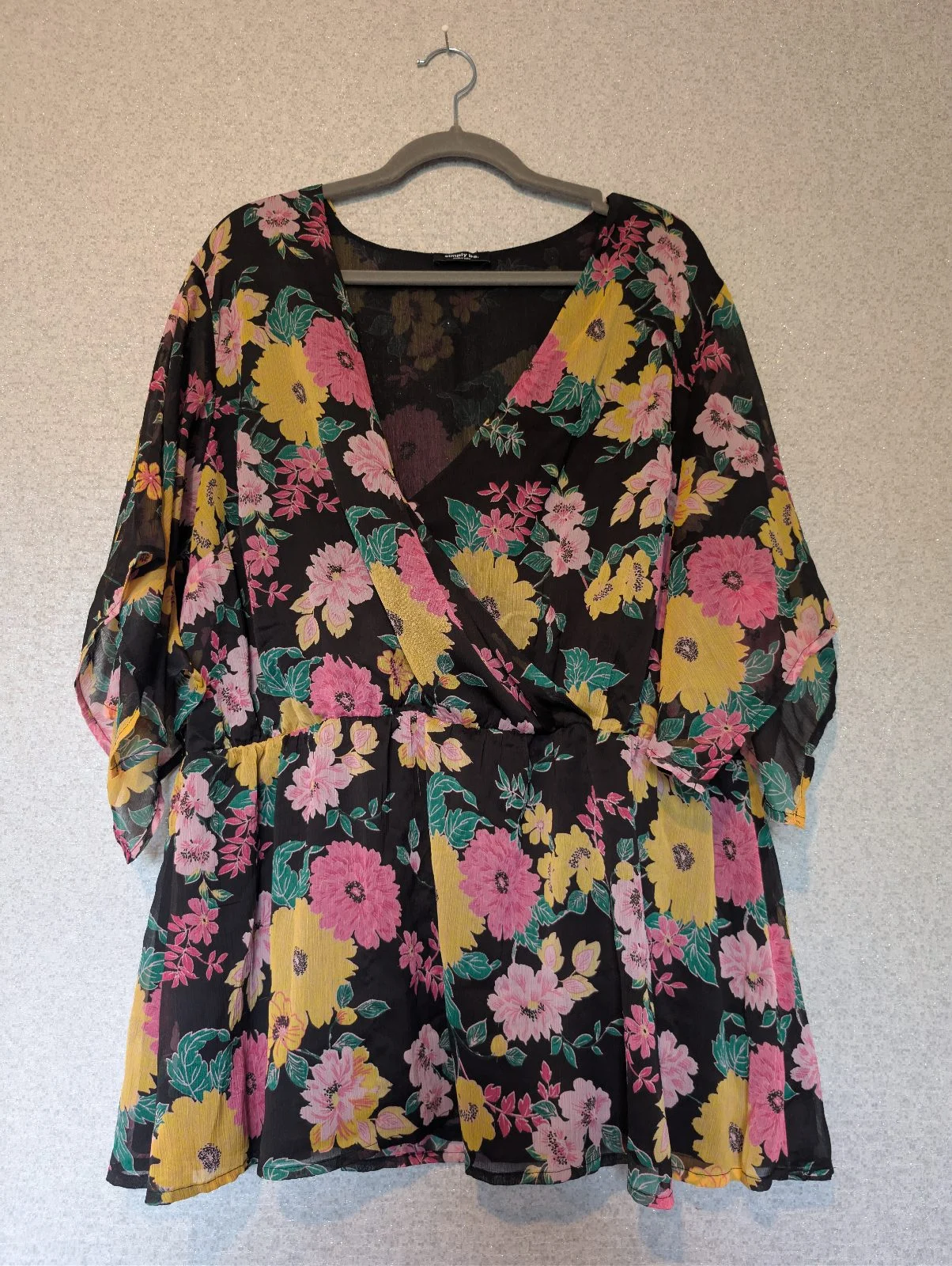 Simply Be floral peplum chiffon top