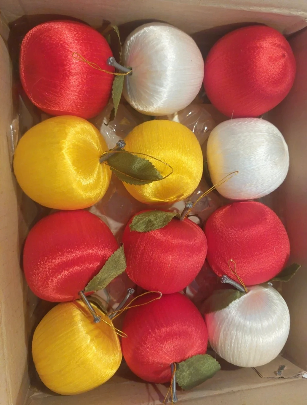 Vintage Christmas Decorations Balls Baubles Silk