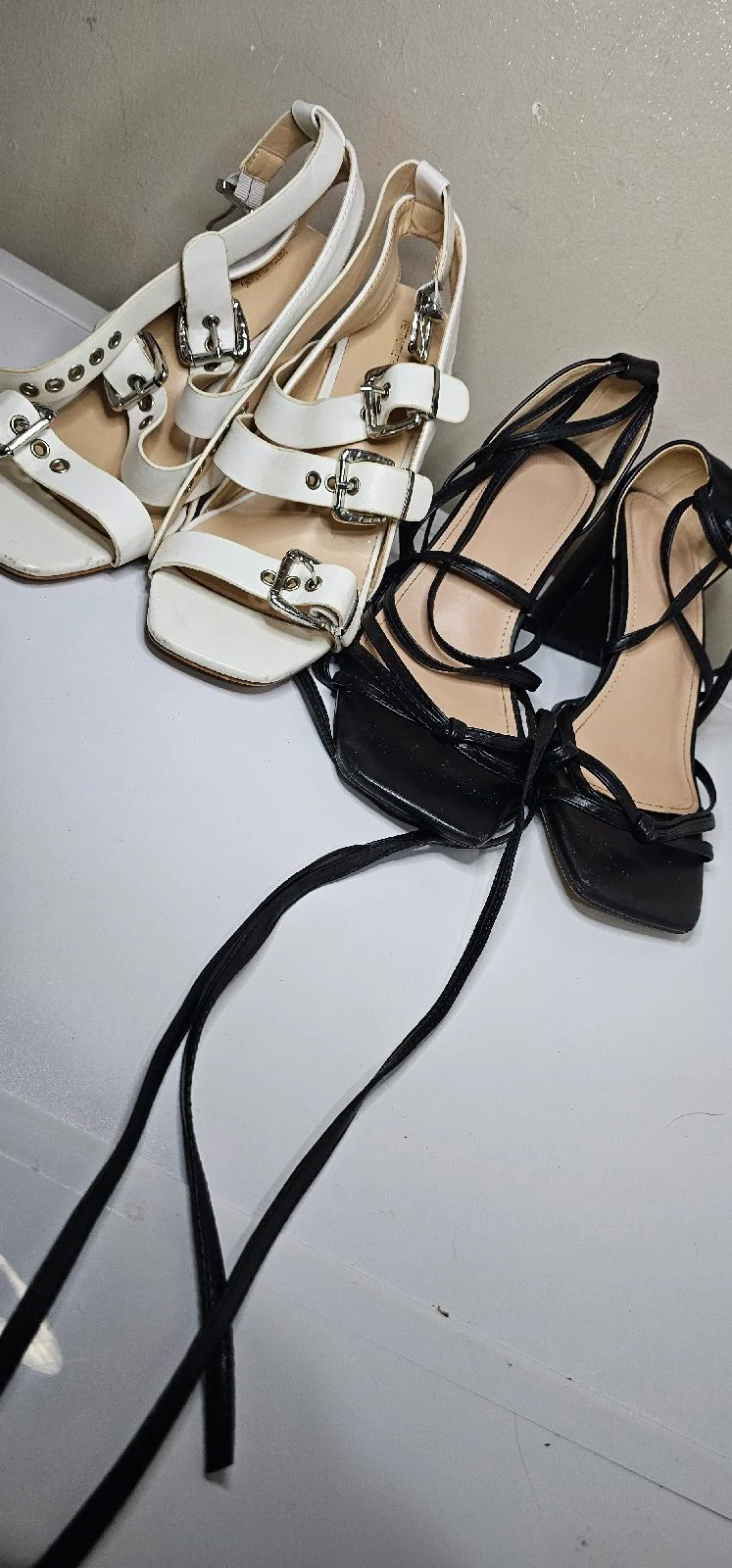 2 pairs Asos and PTL heels strappy size 5