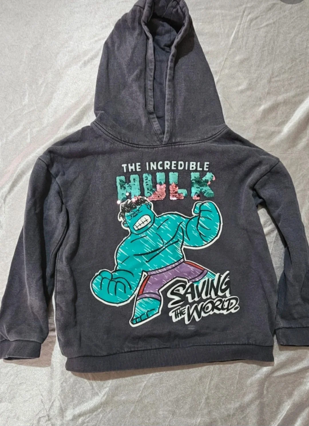 Hulk sequin Hoodie 4 to 5 years