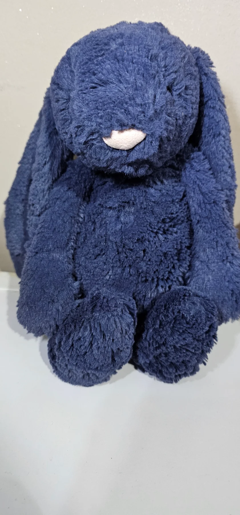 Jellycat Bashful Bunny navy blue retired plush 9 inch
