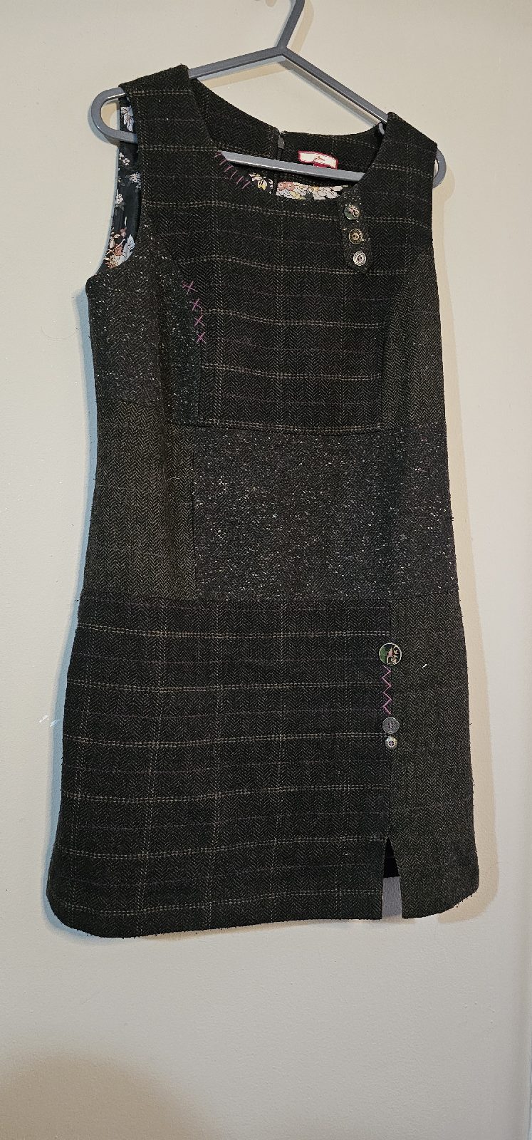 Joe Browns patchwork tweed pinafore dress size 12