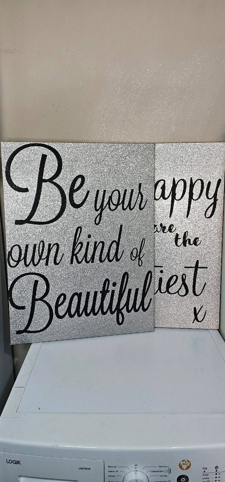 2-piece Silver Glitter canvas wall art
