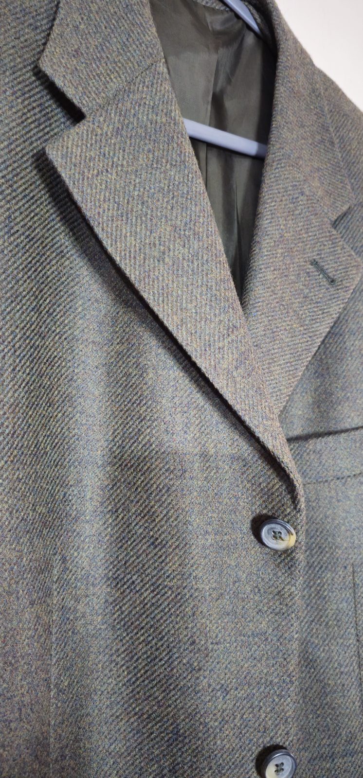 Vintage forest green herringbone wool jacket C&A 42 chest