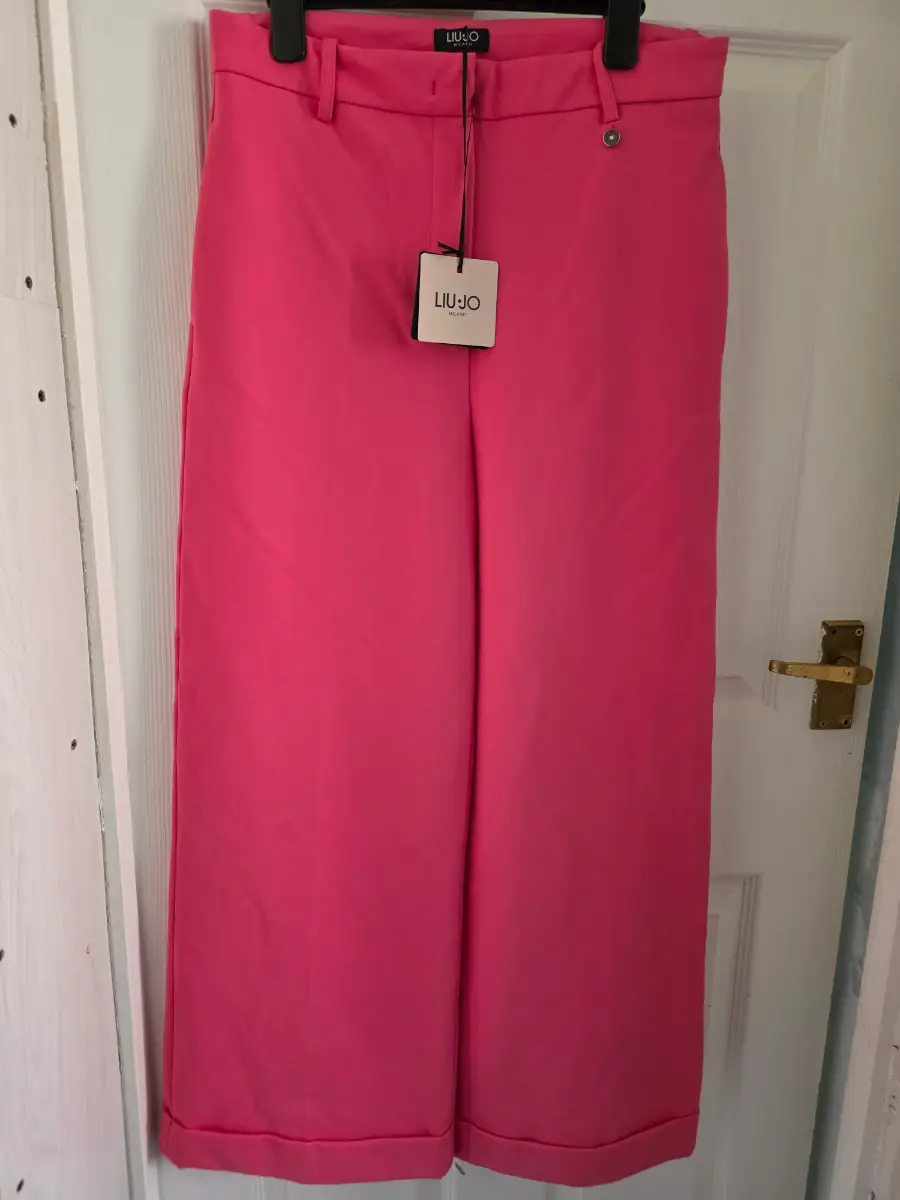 Liu Jo Bright Pink Turn Crop Wide Leg Trousers – Brand New With Tags