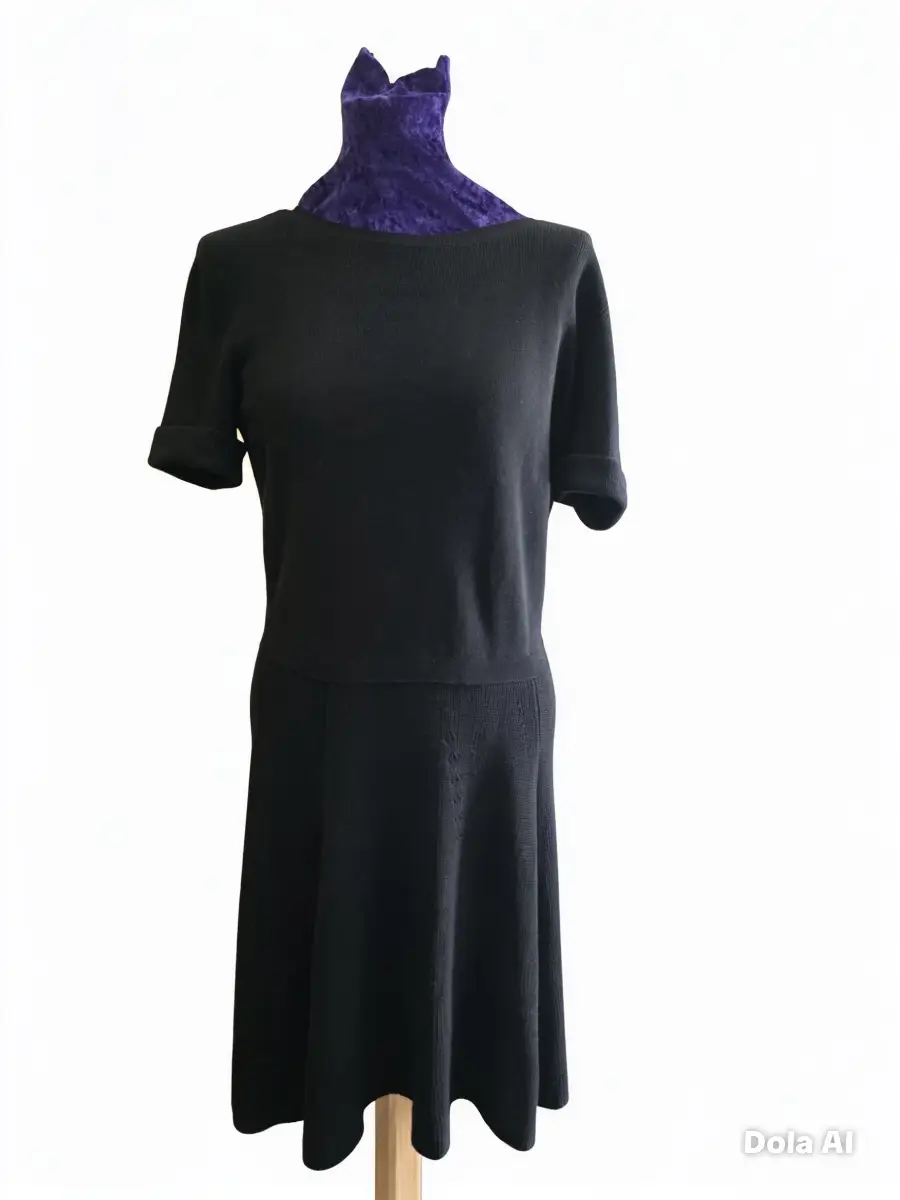 RED Valentino Black Knit Lace Back Dress