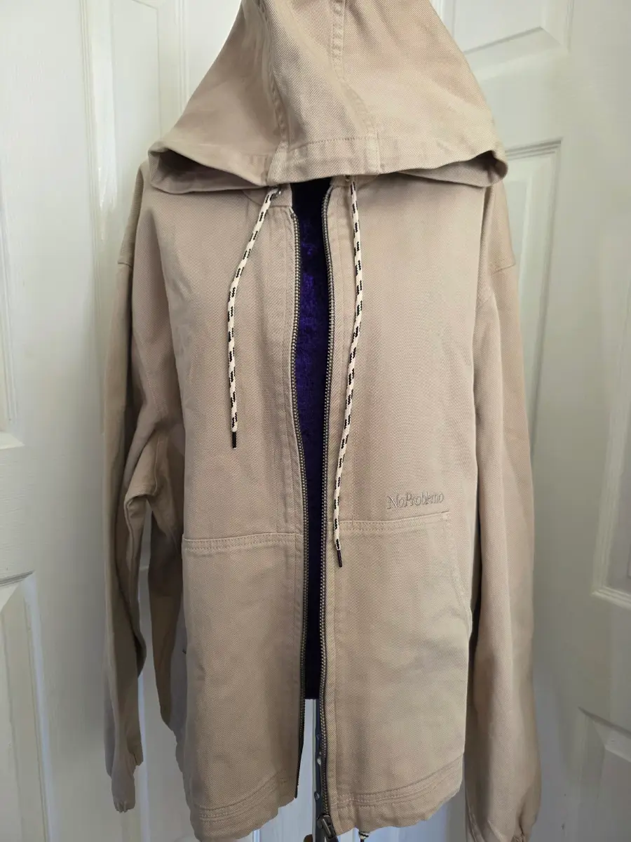 No Problemo Ecru Hooded Zip Jacket – Size XL | Brand New with Tags