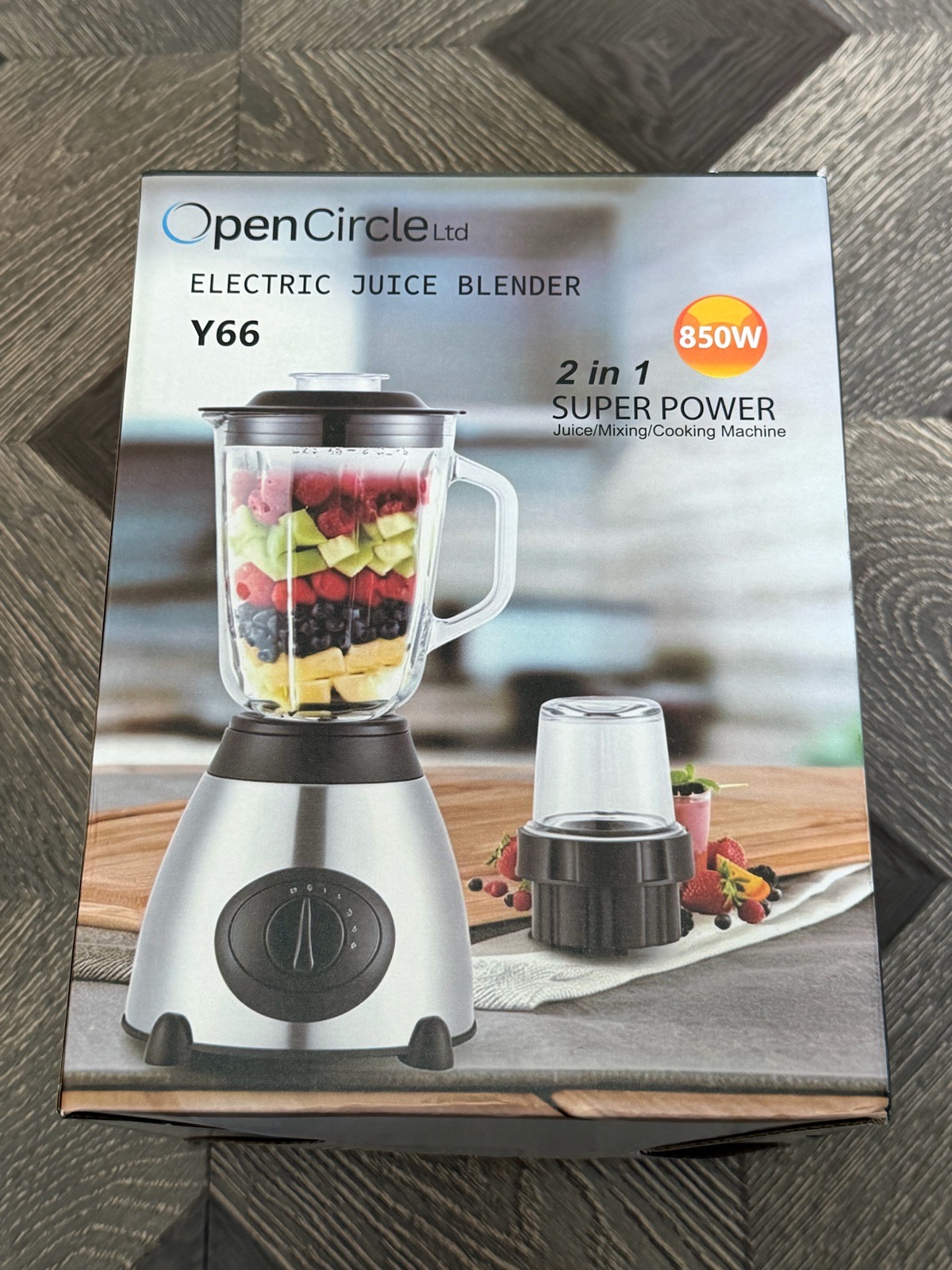 Open Circle Y66 2‑in‑1 Juice Blender — 850W — Brand New & Sealed