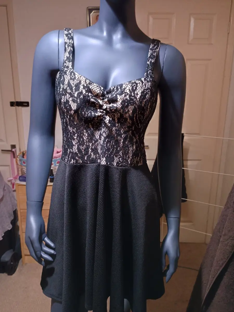 Black skater dress from quiz size 14