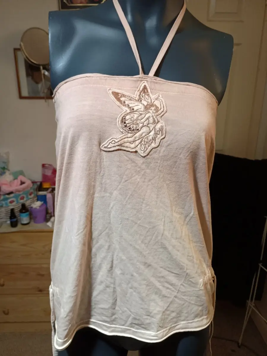 vintage pink playboy halter top size 10