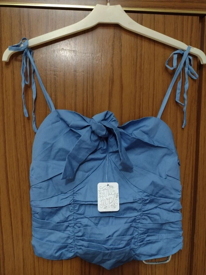 blue corset style top free people size xs