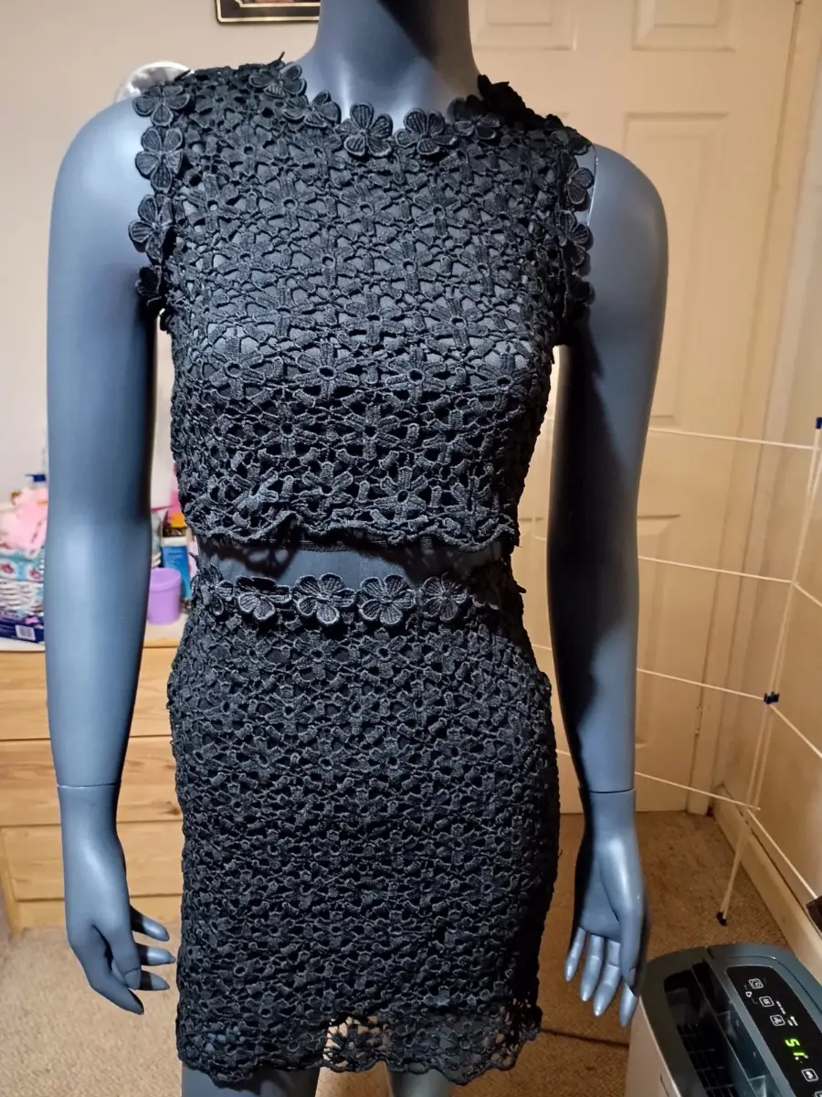 lovely vintage black lucy wang dress size 8 to 10 nwt