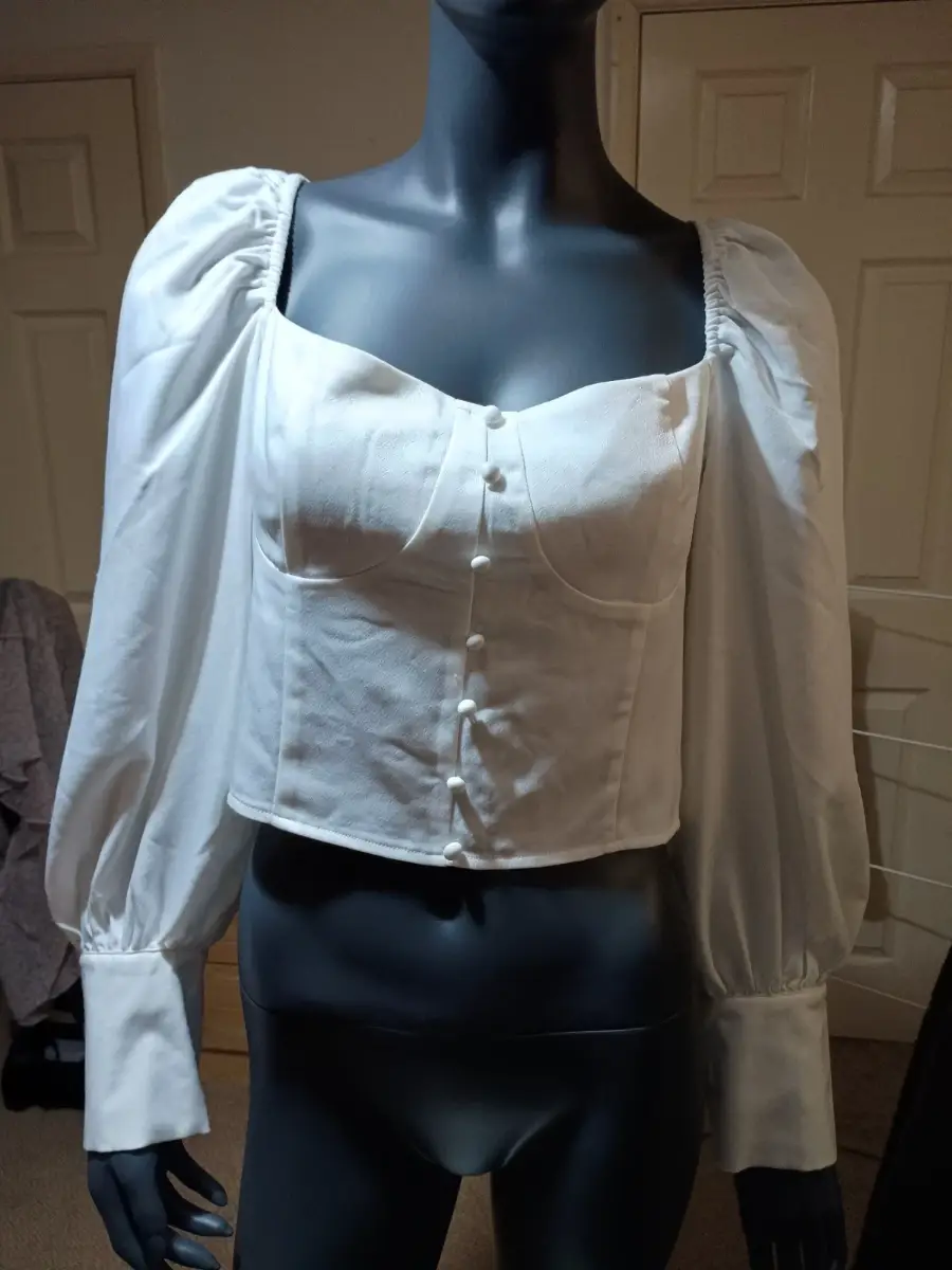 lovely satin cropped top size 14 from little mistress