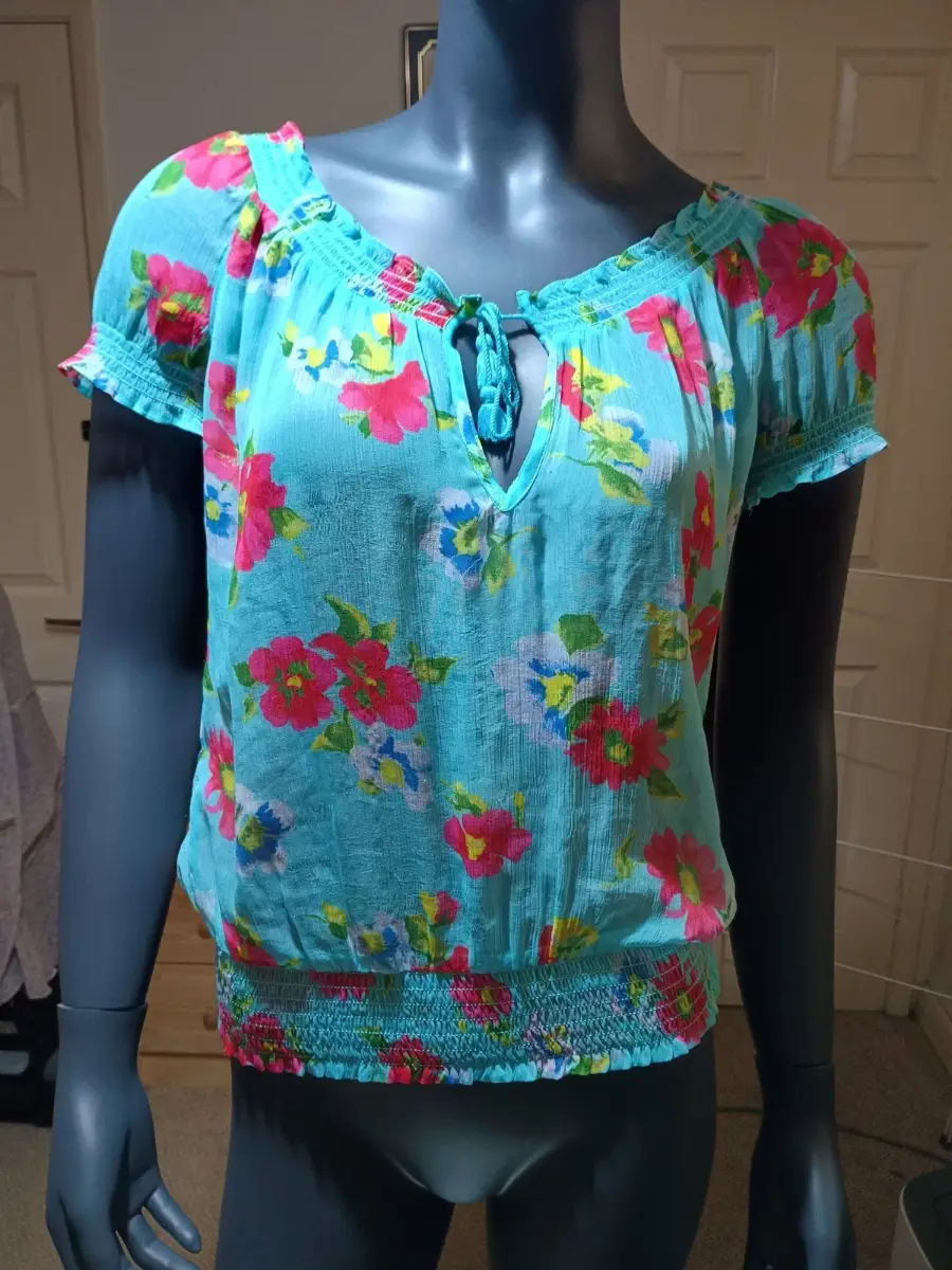 pretty floral chiffon top from hollister size m