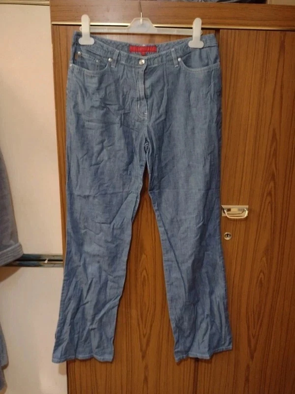 vintage fcuk denim look trousers size 12
