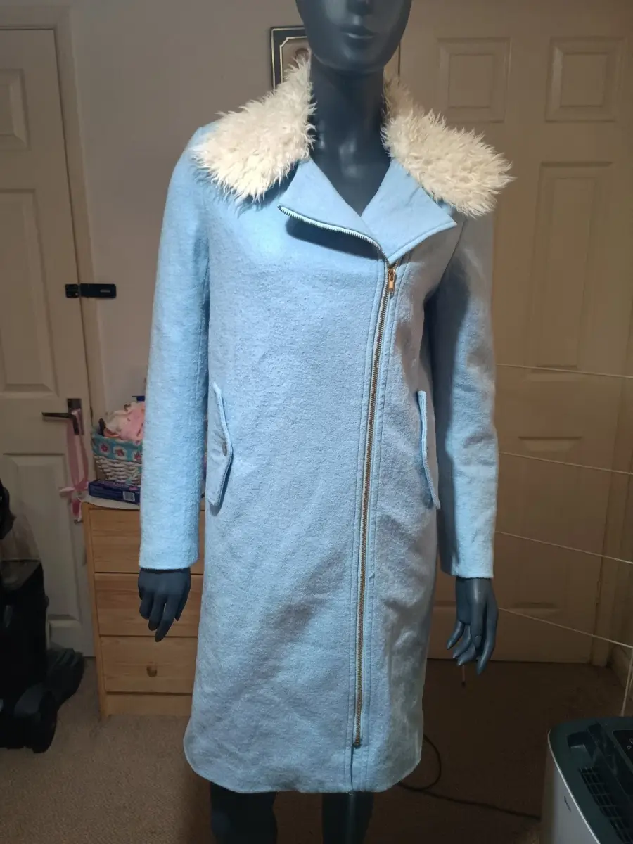 Light Blue Missguided Coat Size 8