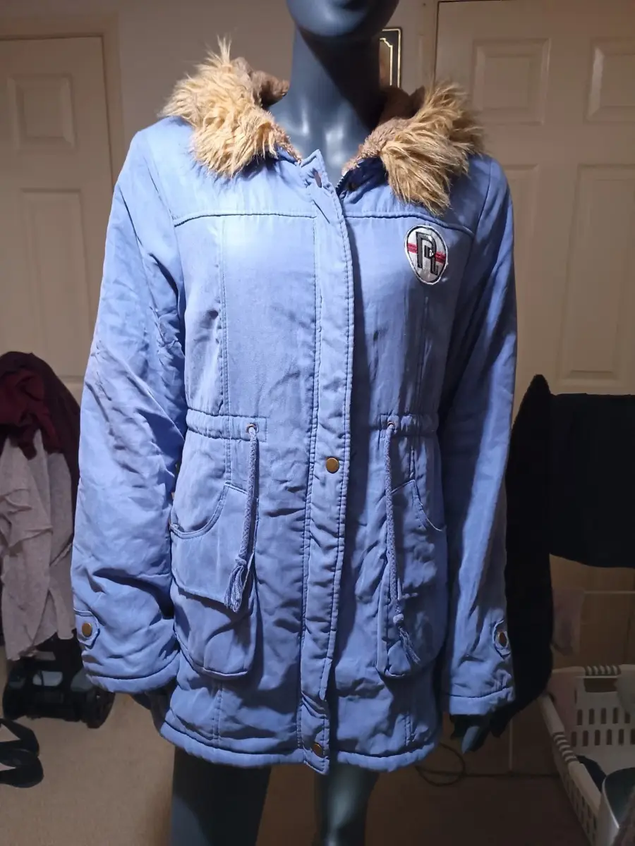 fur lined hooded coat size 14-16