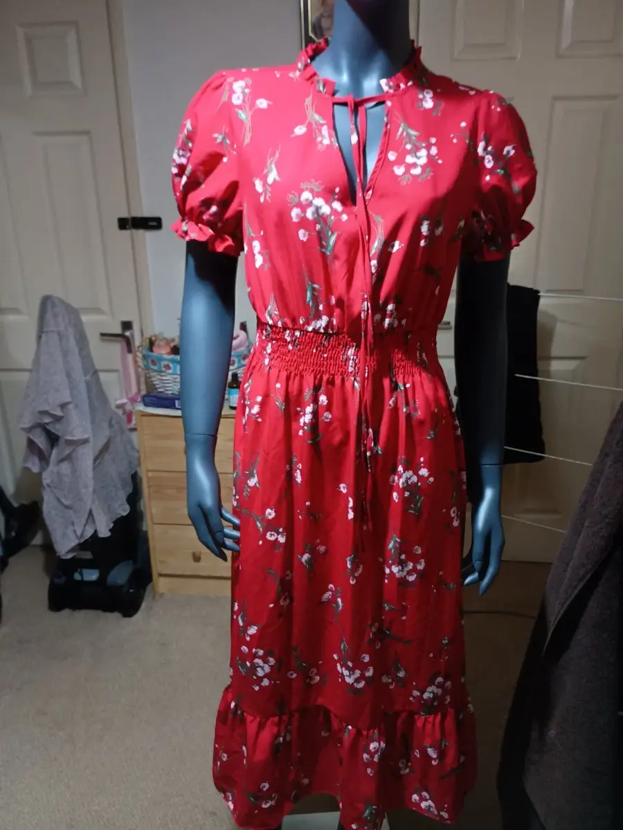 red floral long dress size xl