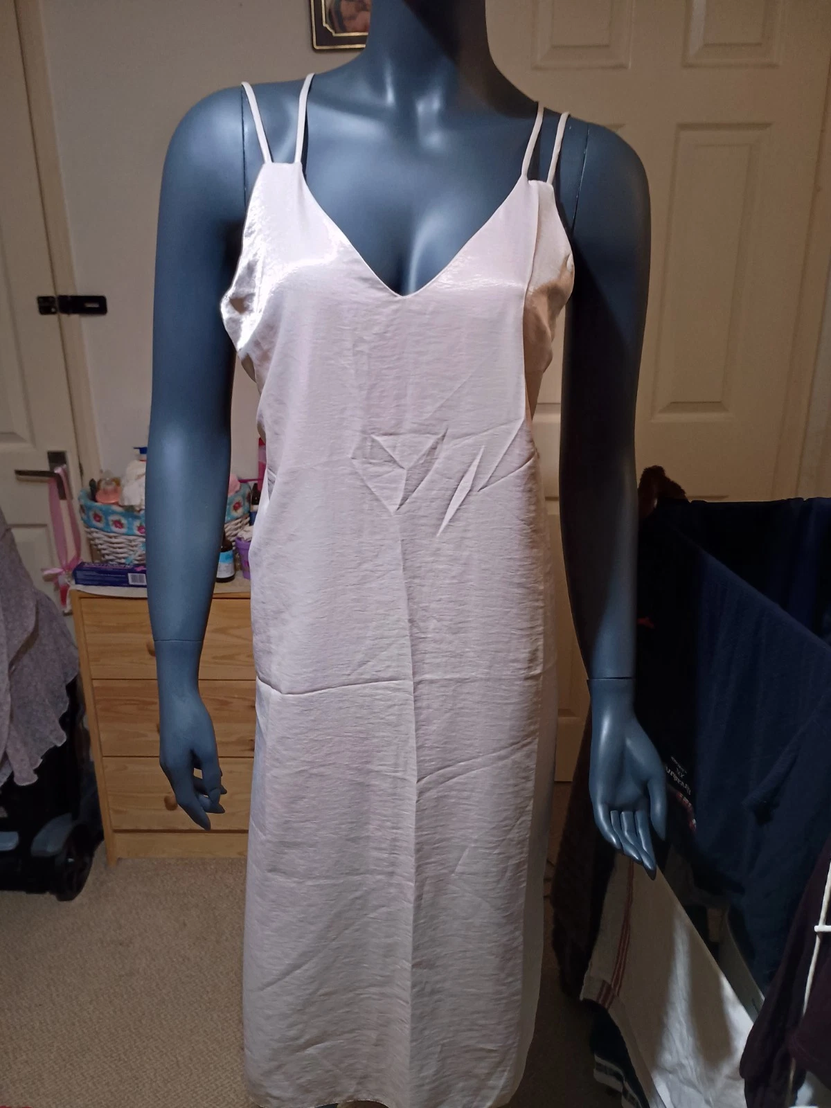 miss selfridge beige satin dress size 12