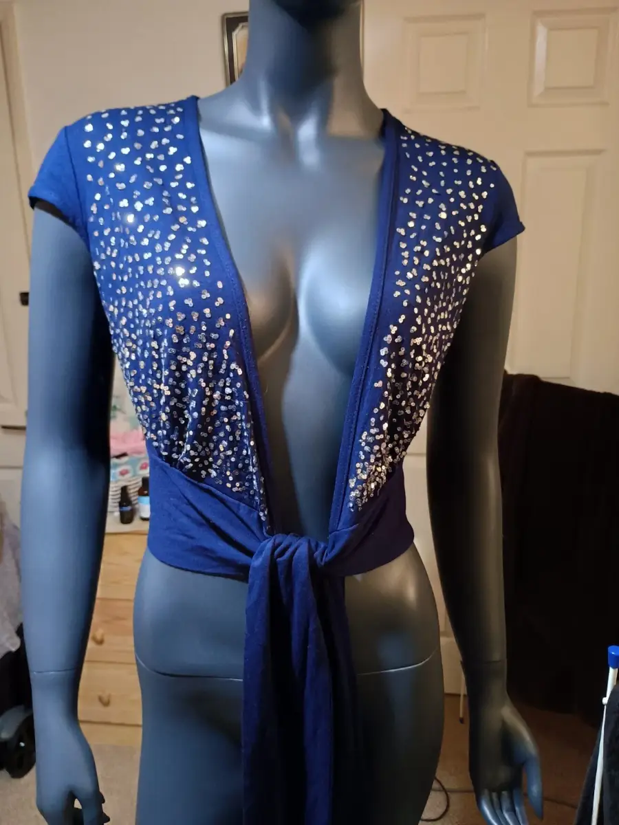 vintage navy blue sequin top size 10 from kit