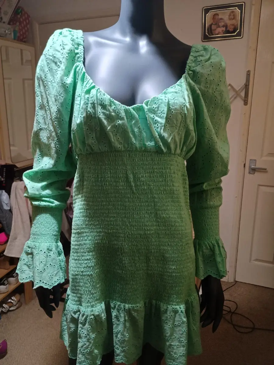 lovely mint green broderie dress size 16