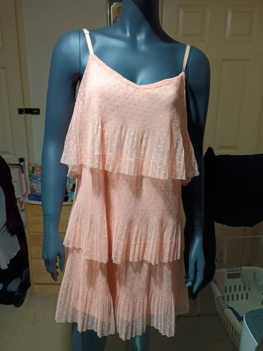 Really Pretty Peach Ruffle Dress Size 14