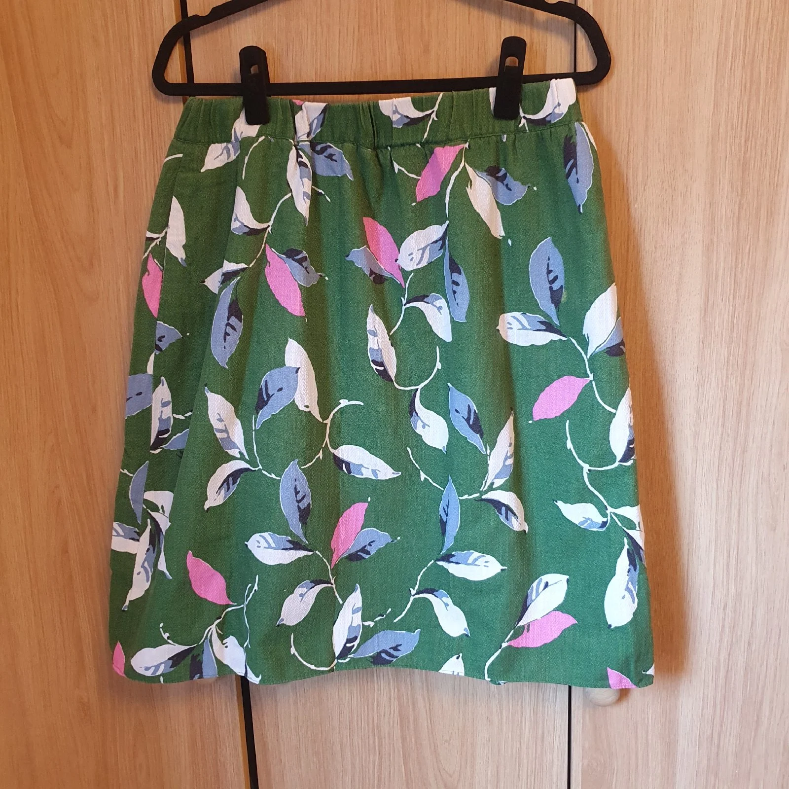 Boden Flared Skirt 100% Cotton Floral Cottagecore Girly Elegant Size 12L Green
