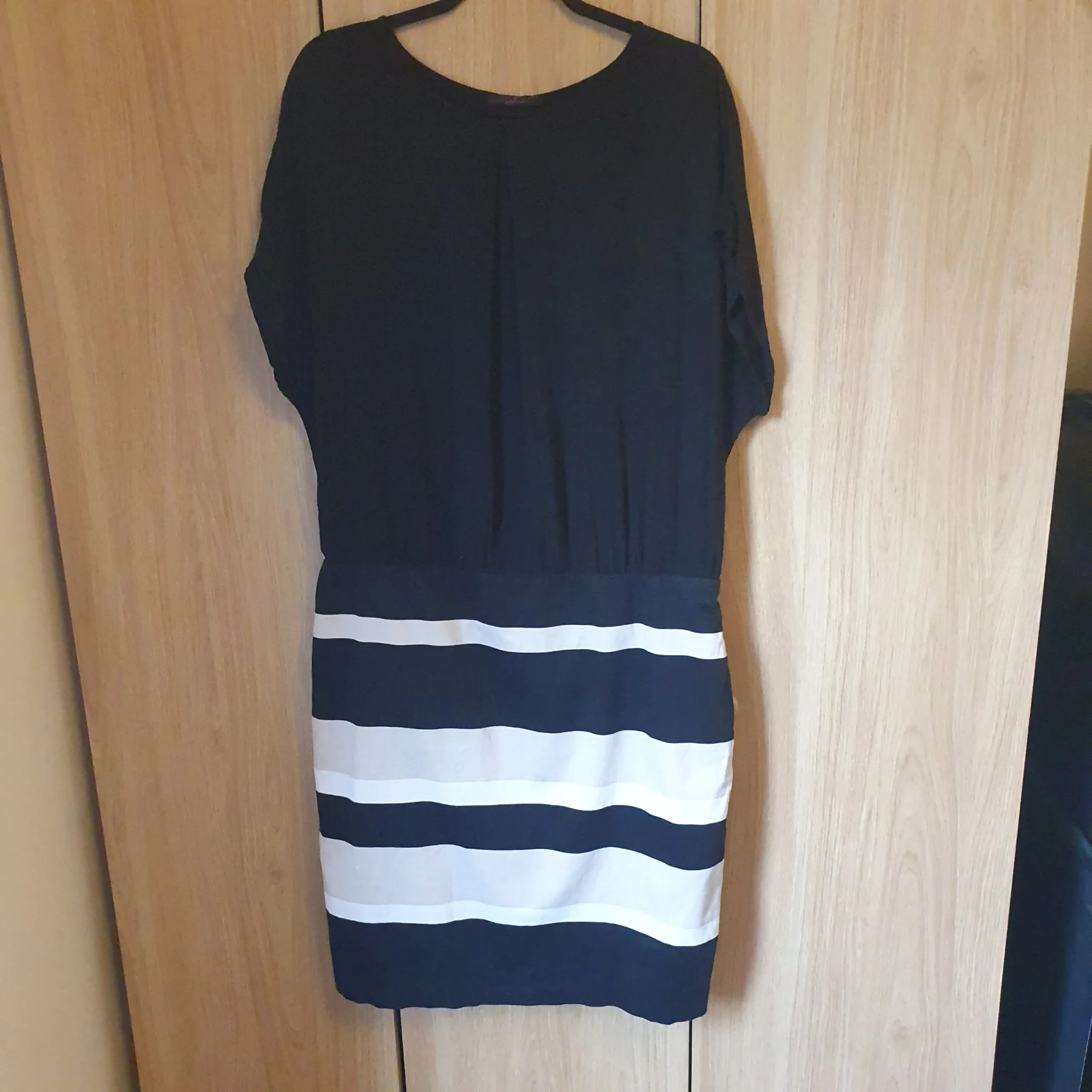 Gok X TU Dress Mod 2000s Monochrome Twee Striped Parisian UK 18 Black White