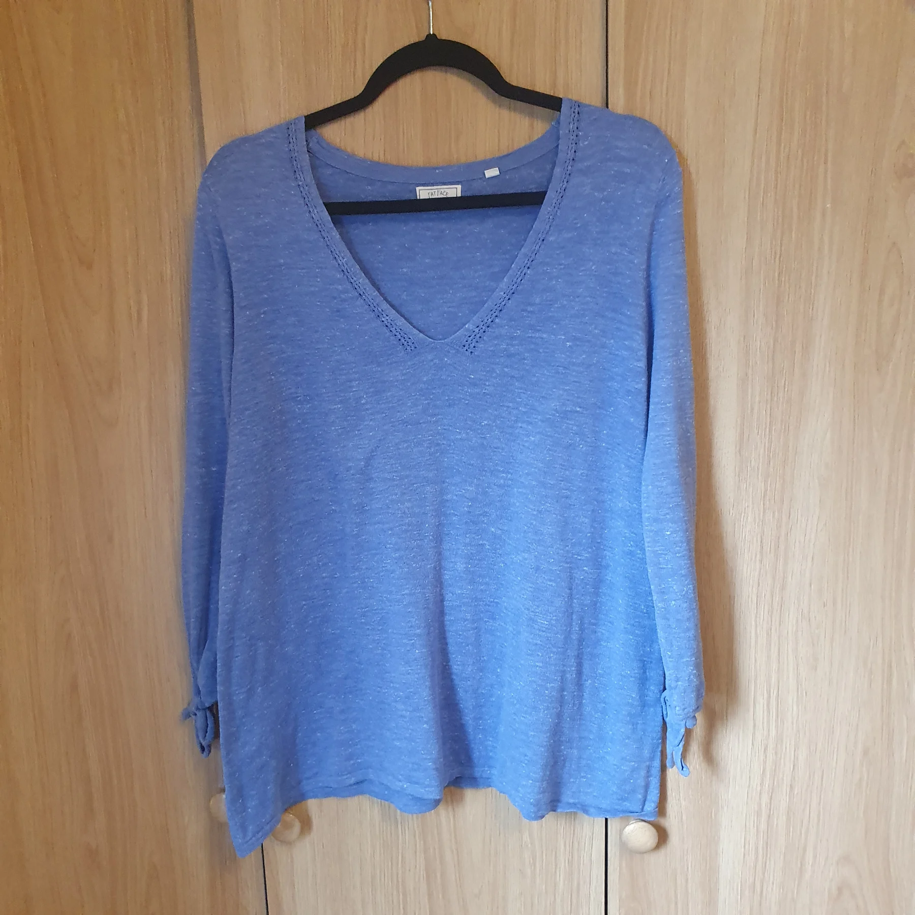 Fatface Jumper 100% Cotton Jumper Preppy Casual Minamalist Chic Size 12 Blue