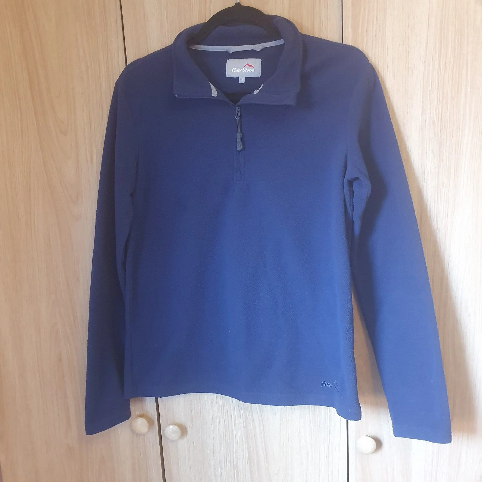 Peter Storm Quarter Zip Fleece Outdoors Casual Coastal Country Size 12 Navy