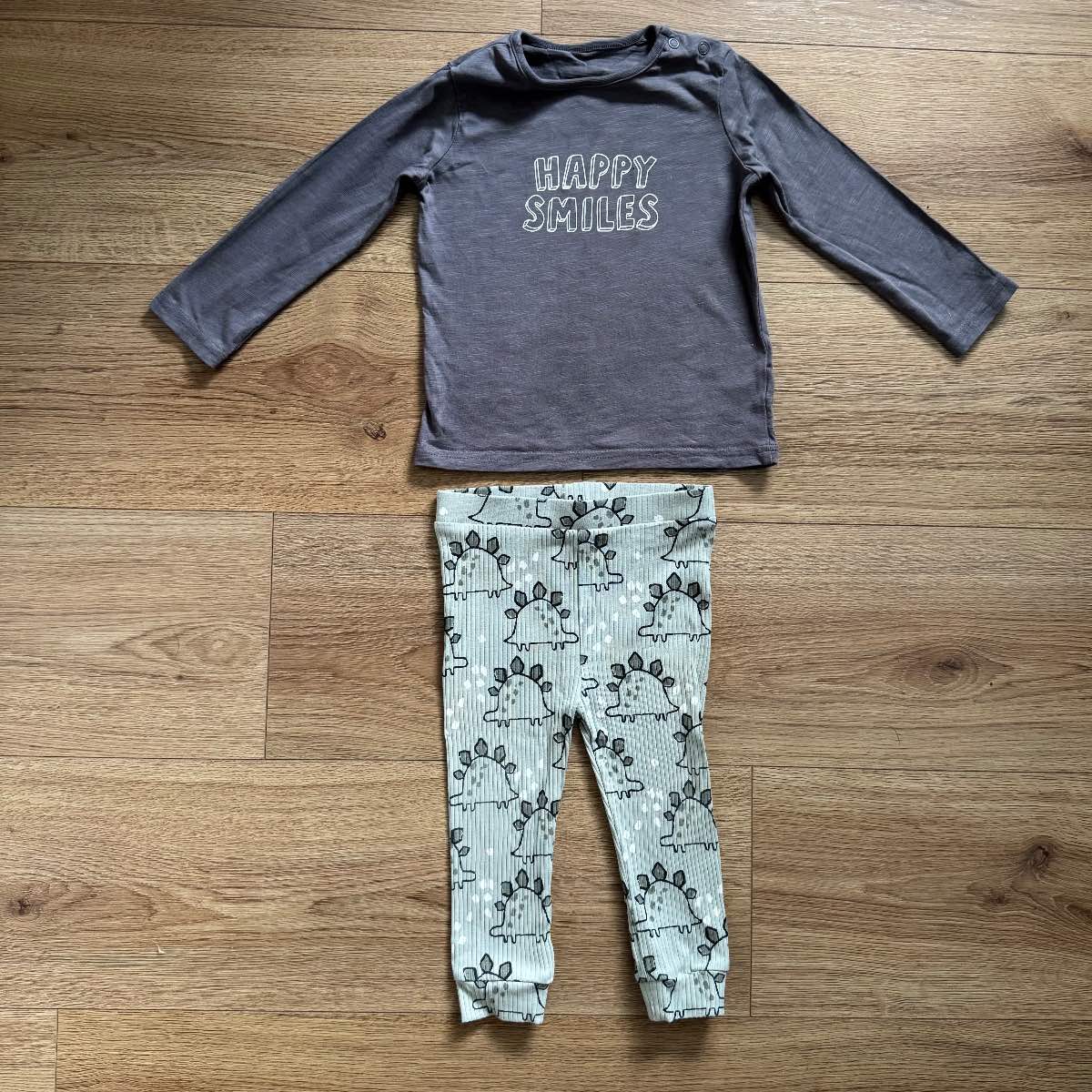 Tu Dinosaur "Happy Smiles" Long Sleeve T-shirt & Leggings Cotton Set Outfit 9-12 Months