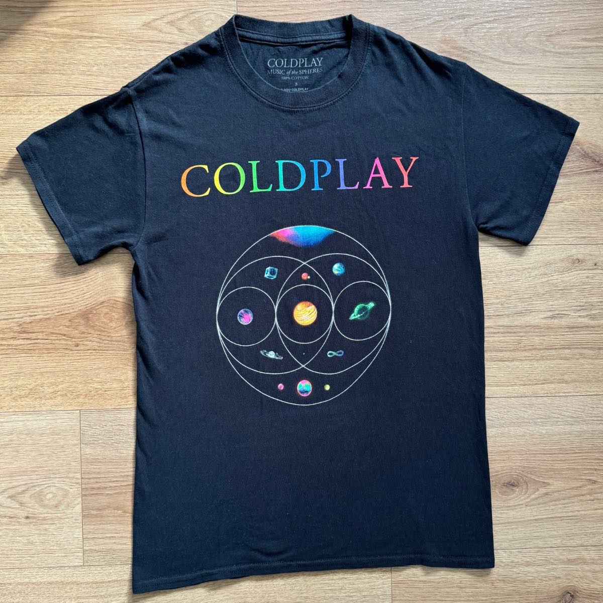 Coldplay Music of the Spheres World Tour 2022 Cotton Black T-Shirt Band Merch Graphic Tee