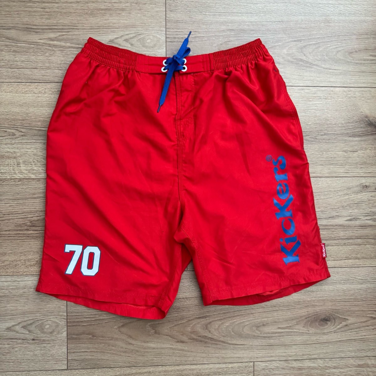 Kickers Red Swim Shorts / Y2K Retro Board Shorts - Size M