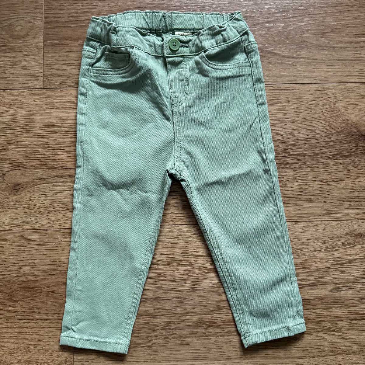 H&M Sage Green Cotton Chinos Jeans Pants / Size 9-12 Months
