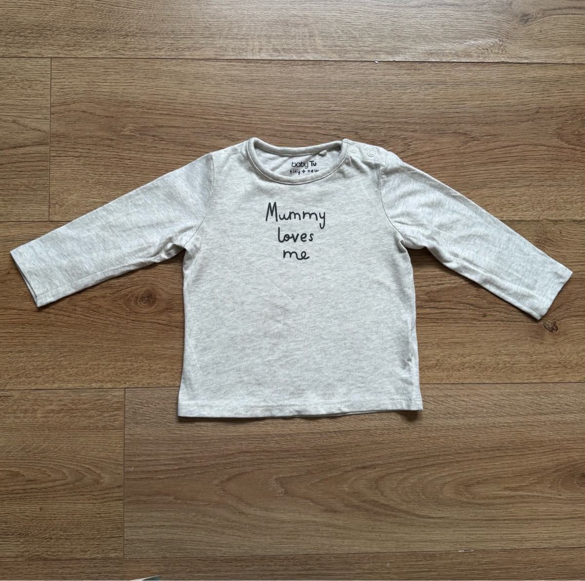 TU Baby “Mummy Loves Me” Grey Cotton Long Sleeve Top T-shirt 6-9 months