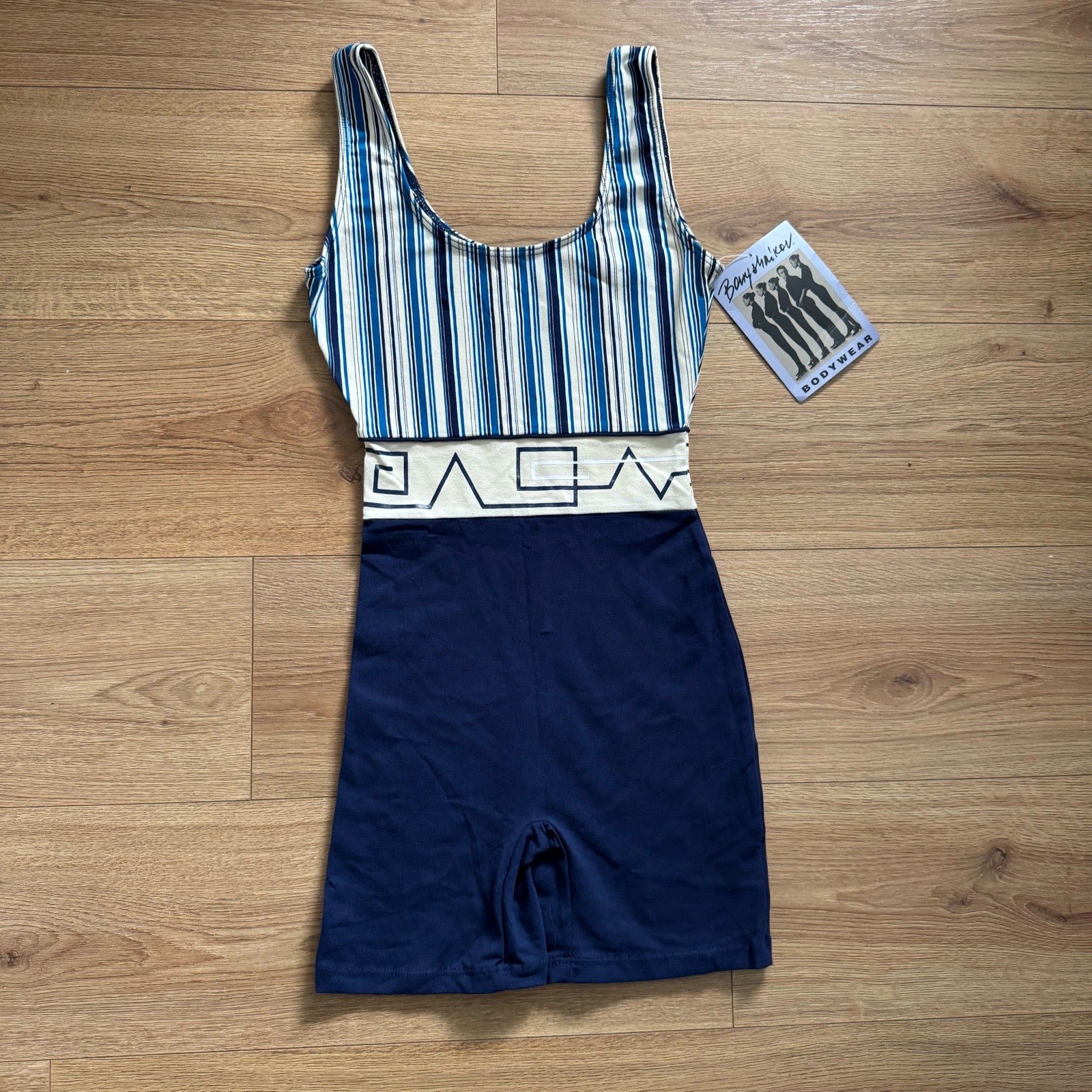 Brand New Vintage 1994 Baryshnikov Bodywear Striped Romper / Unitard Dance Balletcore Rare