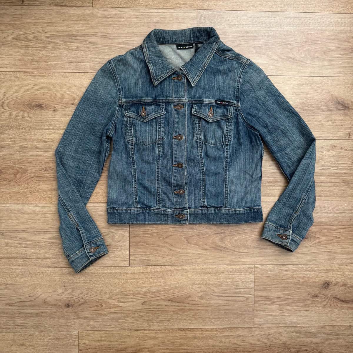 Vintage Y2K DKNY Jeans Navy Blue Cotton Denim Jacket