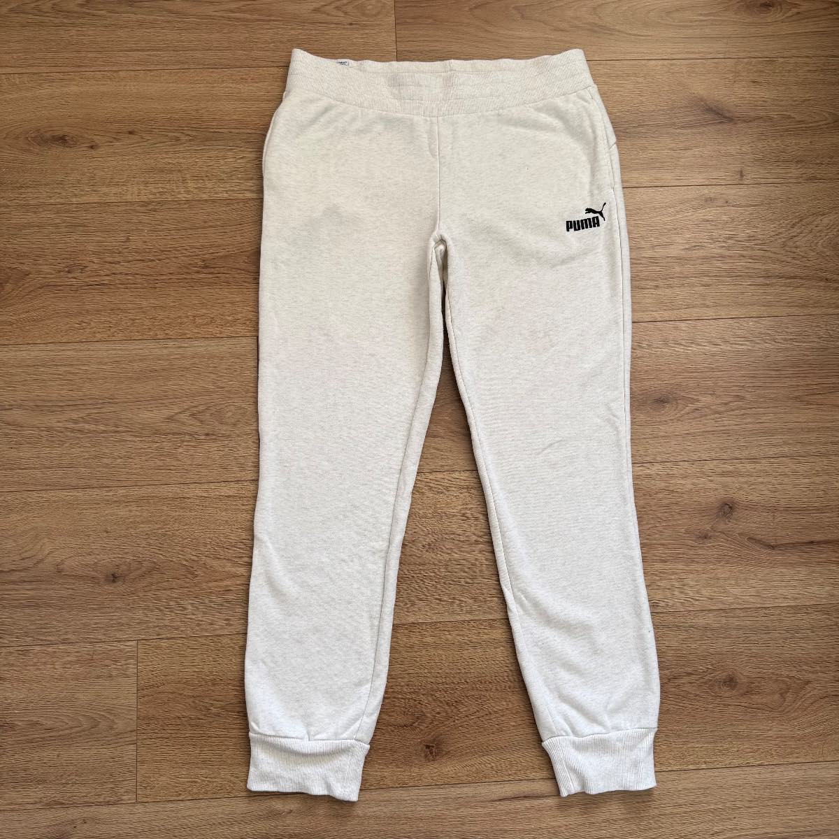 Puma Essentials Fleece Joggers Sweatpants – Oatmeal Marl Cuffed Ankle Gym Sports Size 14