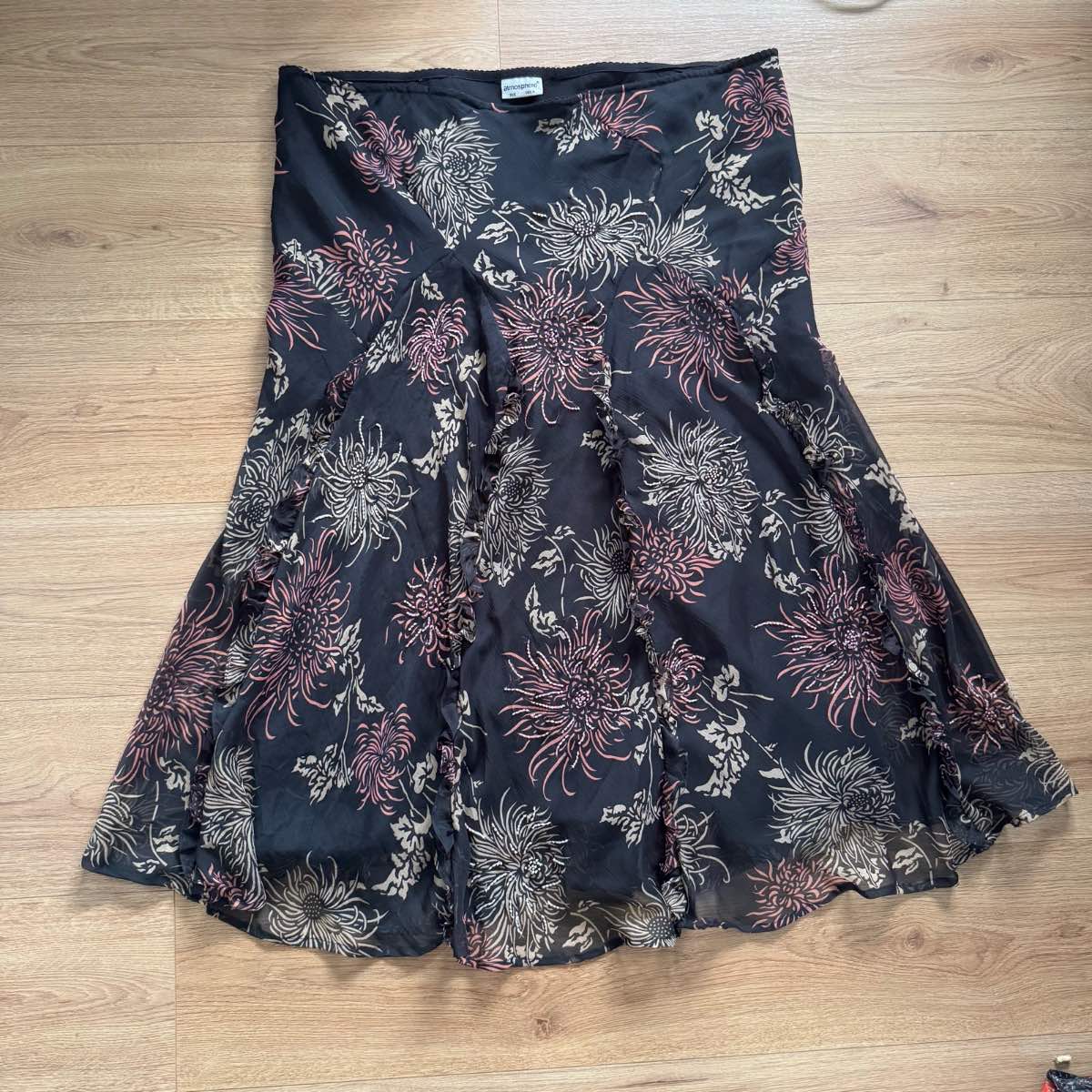 Y2K Vintage Atmosphere Floral Airy Mesh Midi Skirt Fairycore Whimsigoth Whimsy Grunge Size 18