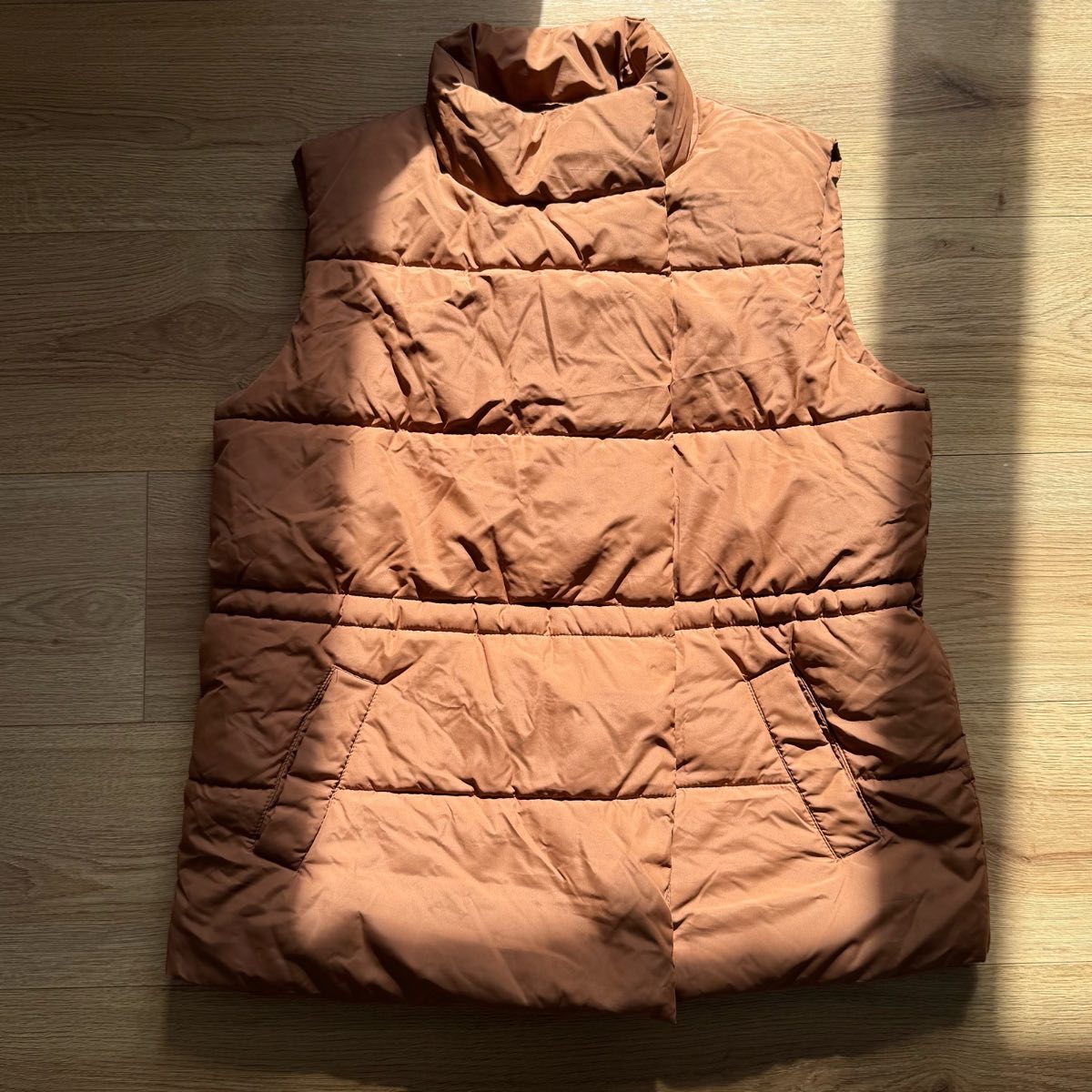 Nobody’s Child Puffer Rust Gilet Body Warmer with Floral Lining Size M